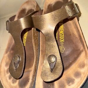 Birkenstock Bronze Thong Sandals
